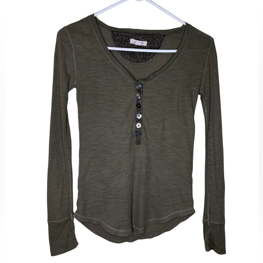 Aerie Olive Long Sleeve Shirt